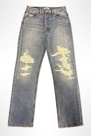 Vintage Reworked Top Stitched Denim Jeans Selected By Ritual Vintage