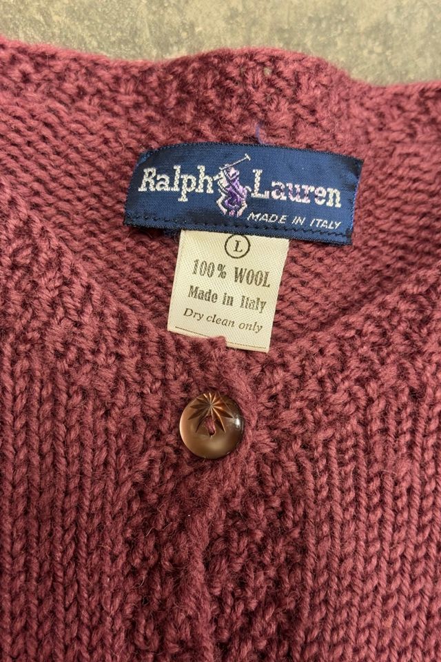 1970s Ralph Lauren Handknit Mulberry Cardigan Selected By Ritual Vintage #2