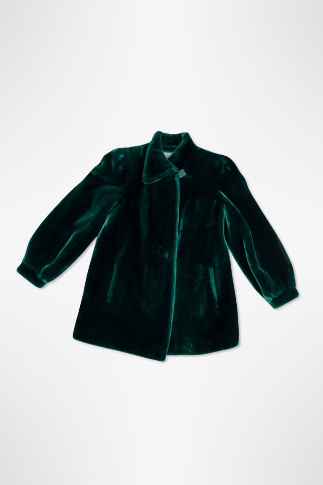 1970s Sasson Emerald Green Plush Coat Selected By Ritual Vintage #1