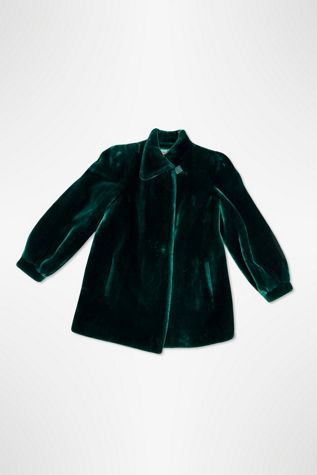 1970s Sasson Emerald Green Plush Coat Selected By Ritual Vintage