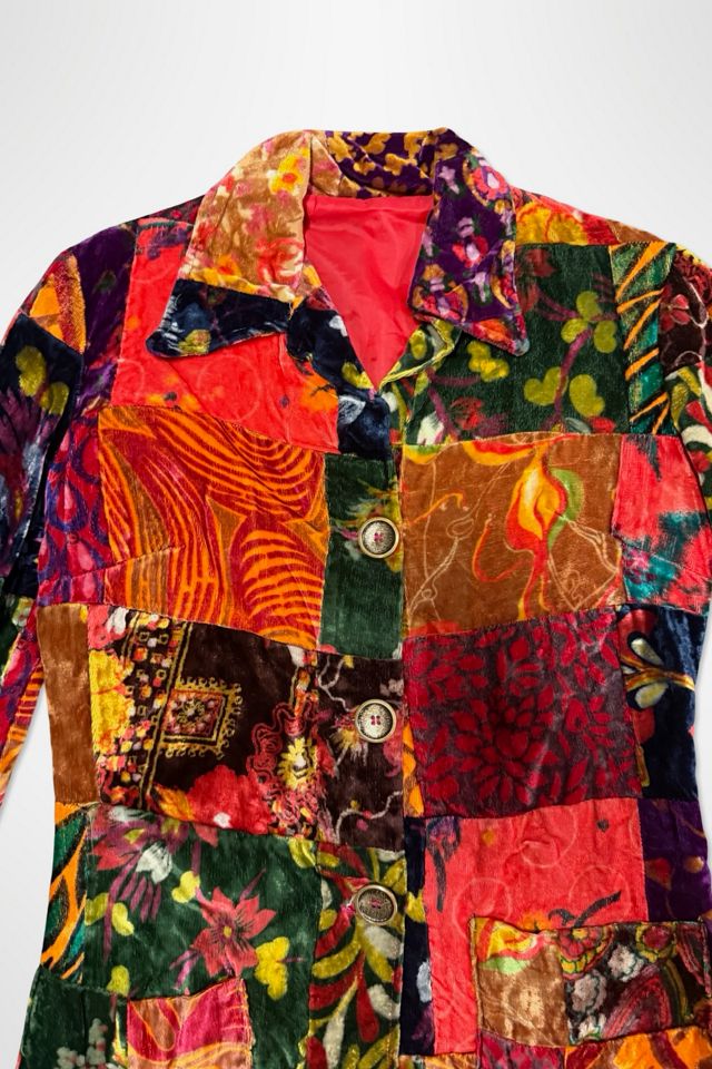1970s Patchwork Velvet Woodstock Era Jacket Selected By Ritual Vintage #2