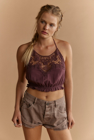 Crowd Pleaser Blouson Crop Top by Intimately at Free People in Red, Size: S