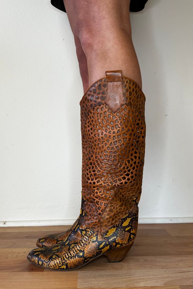 Vintage 1980s 1990s Western Exotic Lasercut Boots #1