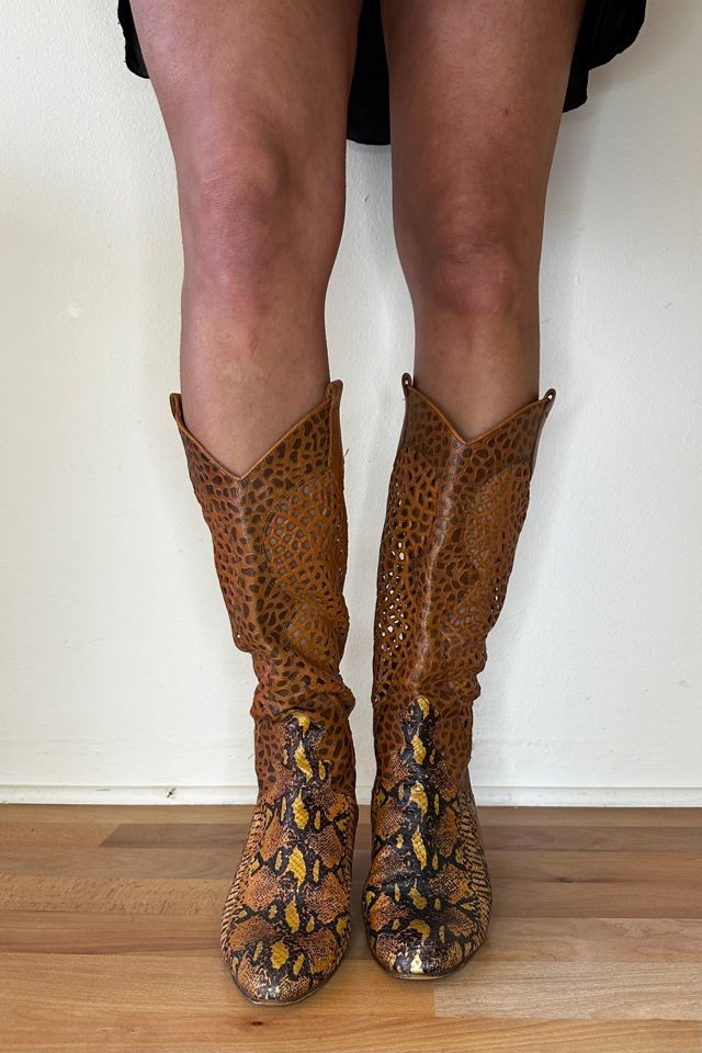 Vintage 1980s 1990s Western Exotic Lasercut Boots #2