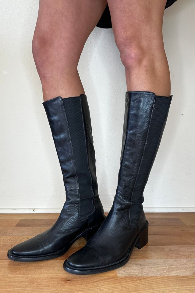Black Tall Calf Fitted Leather Mugnai Boots Selected by Picky Jane #2
