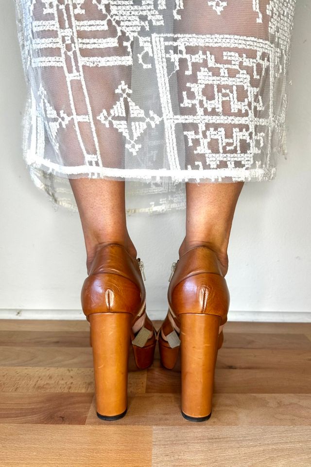 Caramel Tan Leather Strappy Platform Sandal Selected by Picky Jane #3