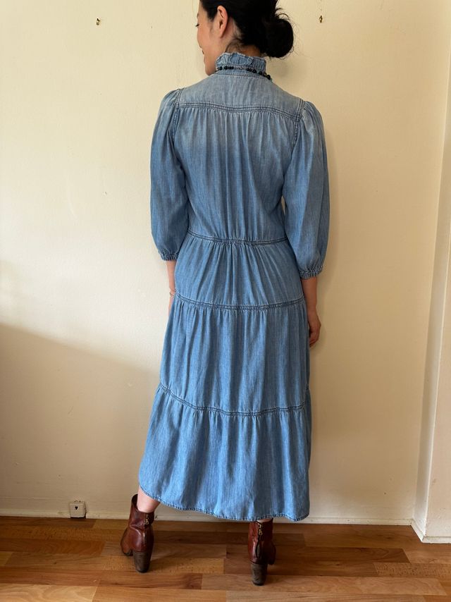 Tiered Western Style Chambray Dress Selected by Picky Jane #1