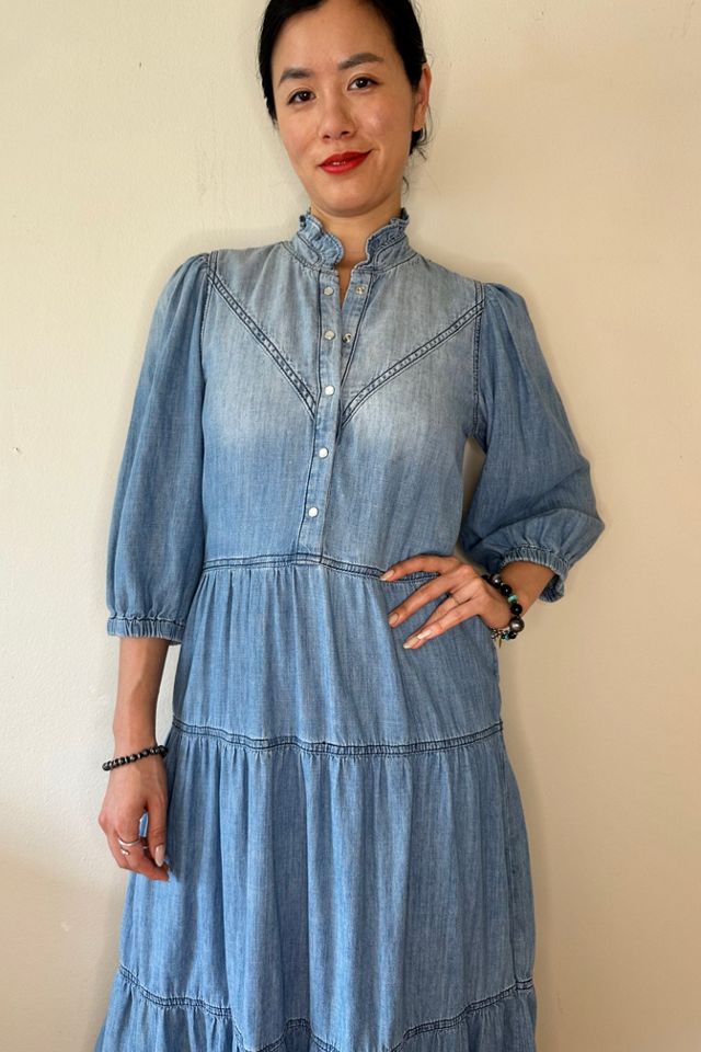 Tiered Western Style Chambray Dress Selected by Picky Jane #2