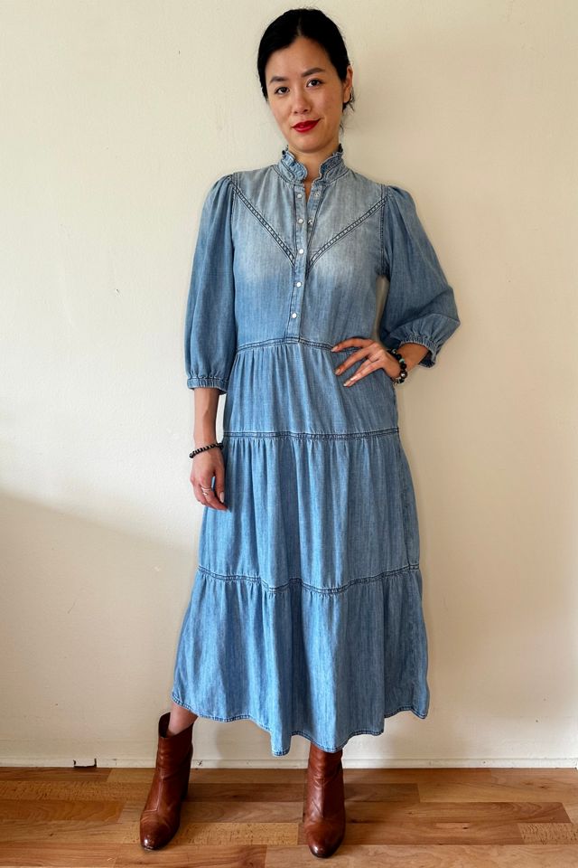 Tiered Western Style Chambray Dress Selected by Picky Jane #3