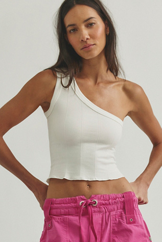 So Soft Seamless Modal Asymmetrical Cami by Intimately at Free People in White, Size: XS/S
