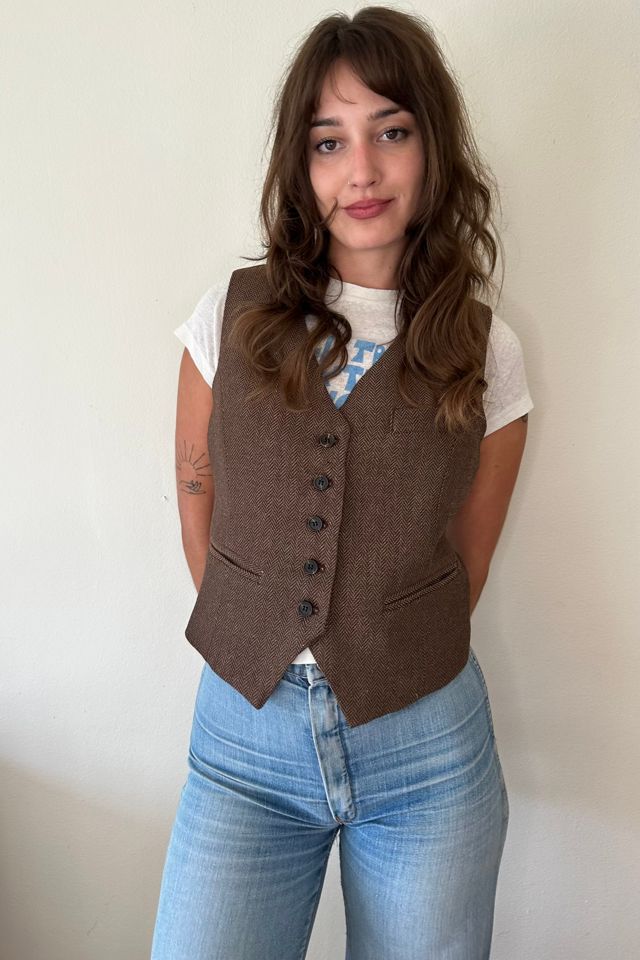 Brown Herringbone Vest #1