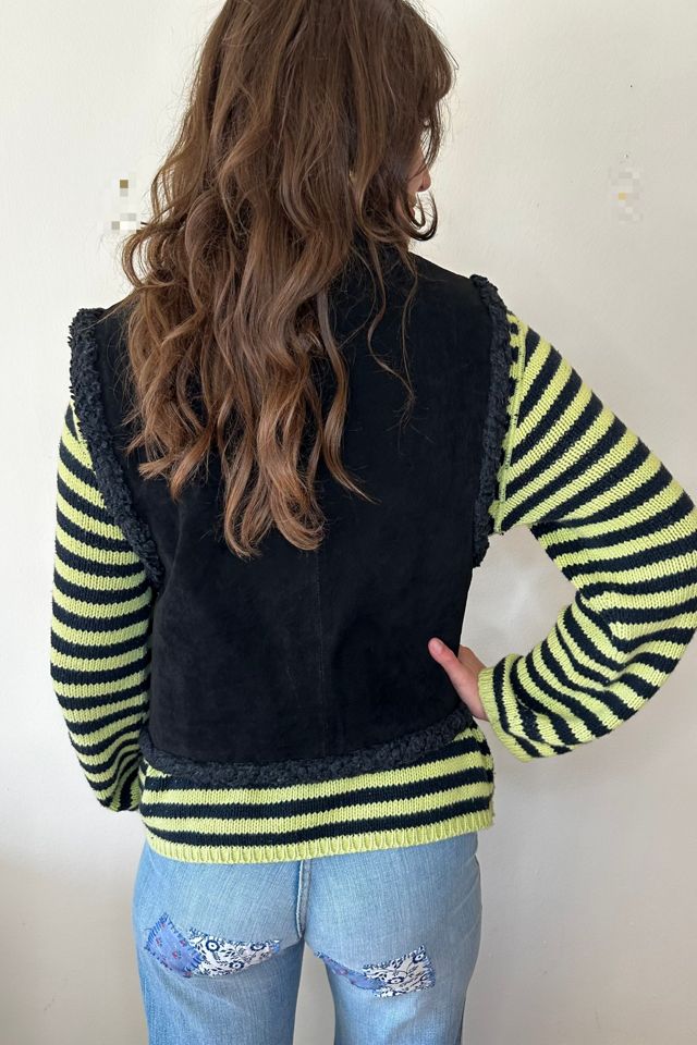 Black Vintage Shearling Suede Vest Selected by Picky Jane #3