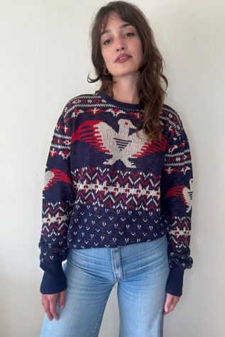 Mens Intarsia Thunderbird Holiday Sweater Selected by Picky Jane