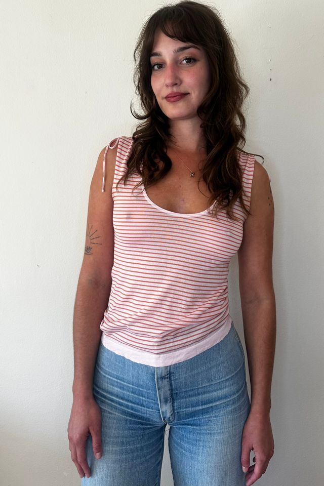 Pink and Coral Striped Vintage Ulla Johnson Silk Jersey Top Selected by Picky Jane #2
