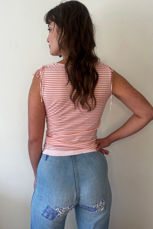 Pink and Coral Striped Vintage Ulla Johnson Silk Jersey Top Selected by Picky Jane #3