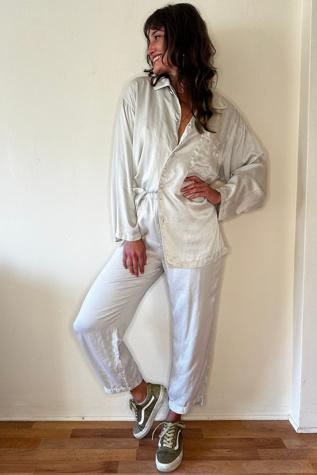 2000's Silver Grey Silk Lounge Set  Selected by Picky Jane