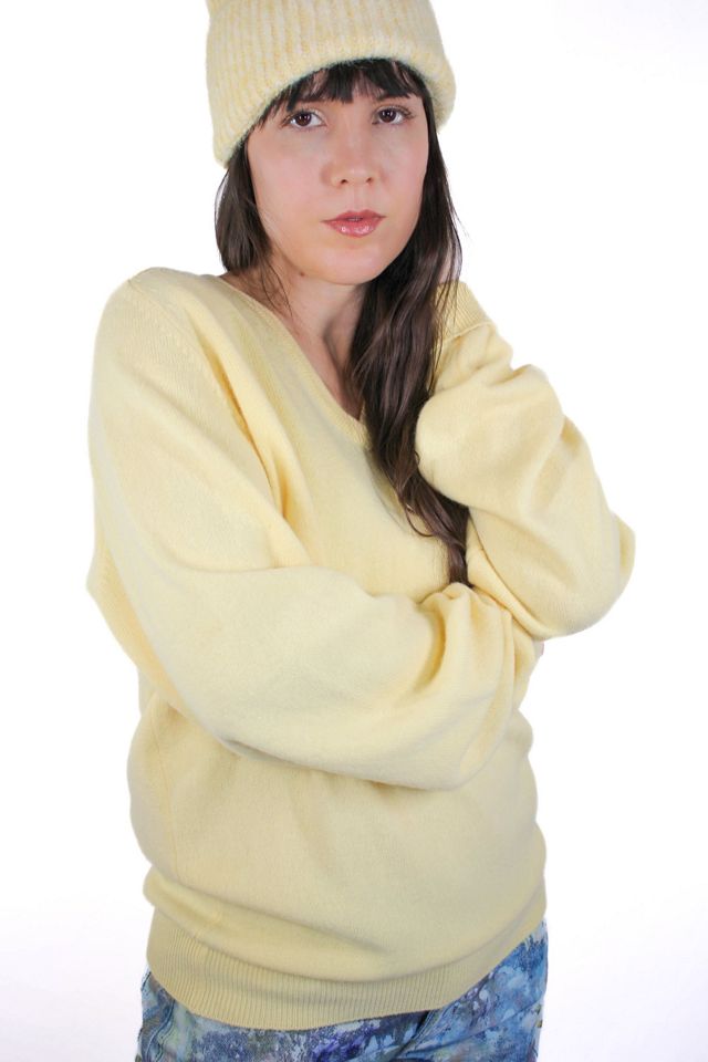 Vintage Butter Yellow Soft Wool Pullover Sweater Selected By Moons + Junes Vintage #1