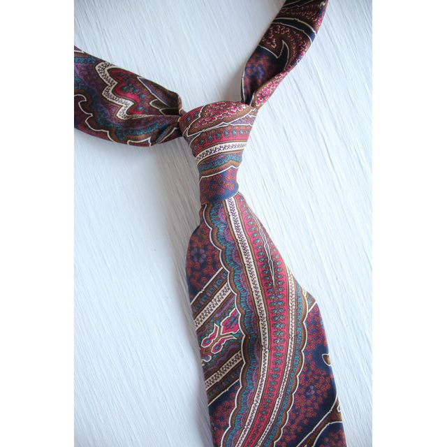 Vintage Boho Paisley Silk Neck Tie Selected By Moons + Junes Vintage #1