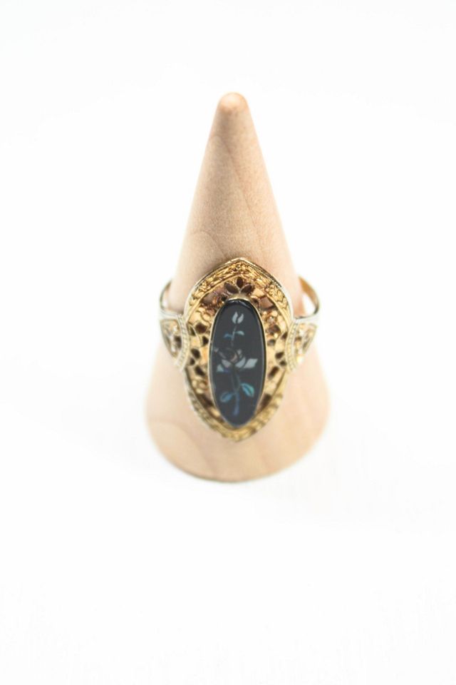Vintage Edwardian Filigree Flower Gold Ring Selected By Moons + Junes Vintage #3