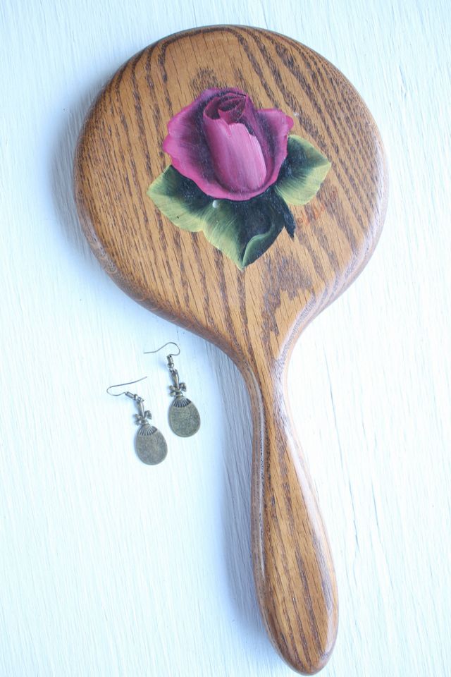 Vintage Antique Mirror Bohemian Brass Dangle Earrings Selected By Moons + Junes Vintage #1