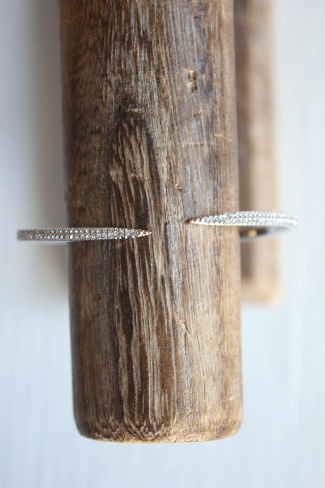 Vintage Diamond Cuff Dainty Bangle Sterling Silver Bracelet Selected By Moons + Junes Vintage #2