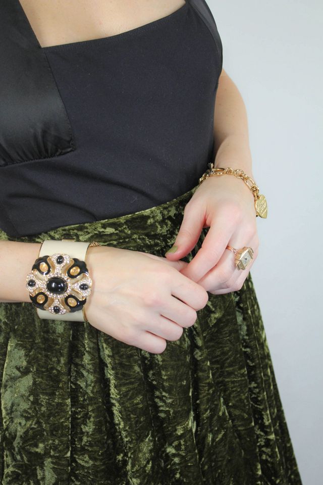 Vintage Rhinestone Enamel Flower Cuff Bracelet Selected By Moons + Junes Vintage #1