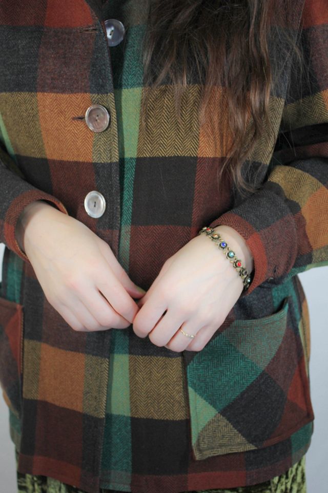 Vintage Czech Jeweled Rhinestone Flower Bracelet Selected By Moons + Junes Vintage #1