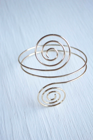 Y2K Vintage Gold Arm Cuff Bracelet Selected By Moons + Junes Vintage