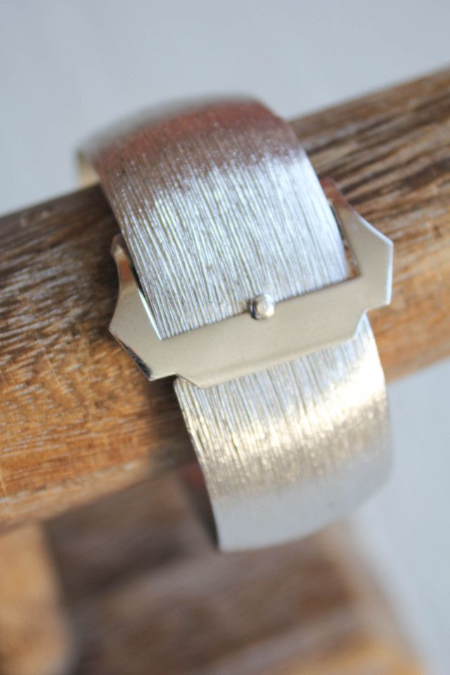 Vintage Silver Buckle Cuff Bracelet Selected By Moons + Junes Vintage #1