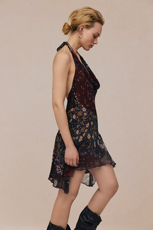 Женское платье Free People Donna Mini, цвет: Чёрный комбинированный — фото 5