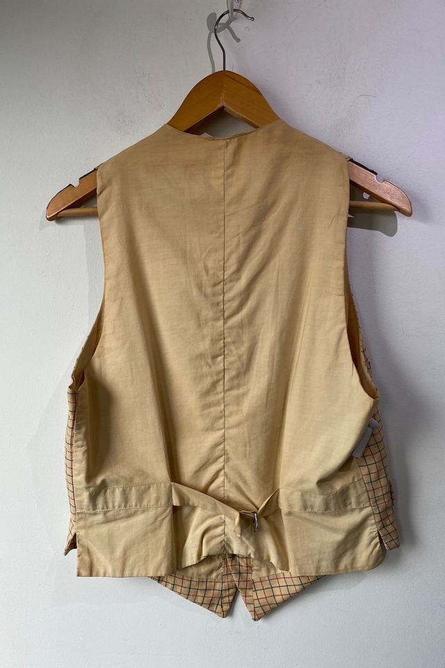 Vintage Trimmingham’s Cream Navy Red Grid Vest Selected by The Curatorial Dept. #1