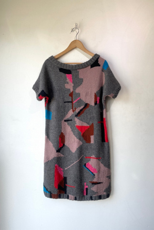 Rachel Comey Grey Alpaca Geometric Sweater Dress Selected by The Curatorial Dept.