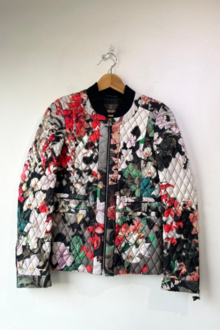Roberto Cavalli Quilted Black Floral Jacket Selected by The Curatorial Dept.