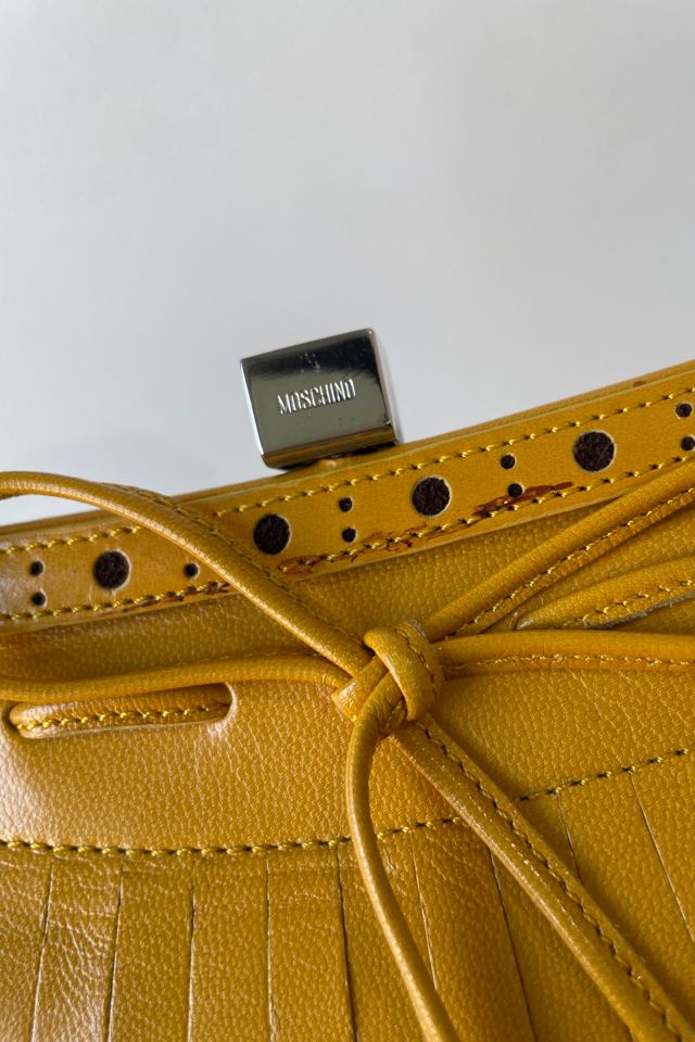 Moschino Yellow Leather and Green Tweed Bag Selected by The Curatorial Dept. #2