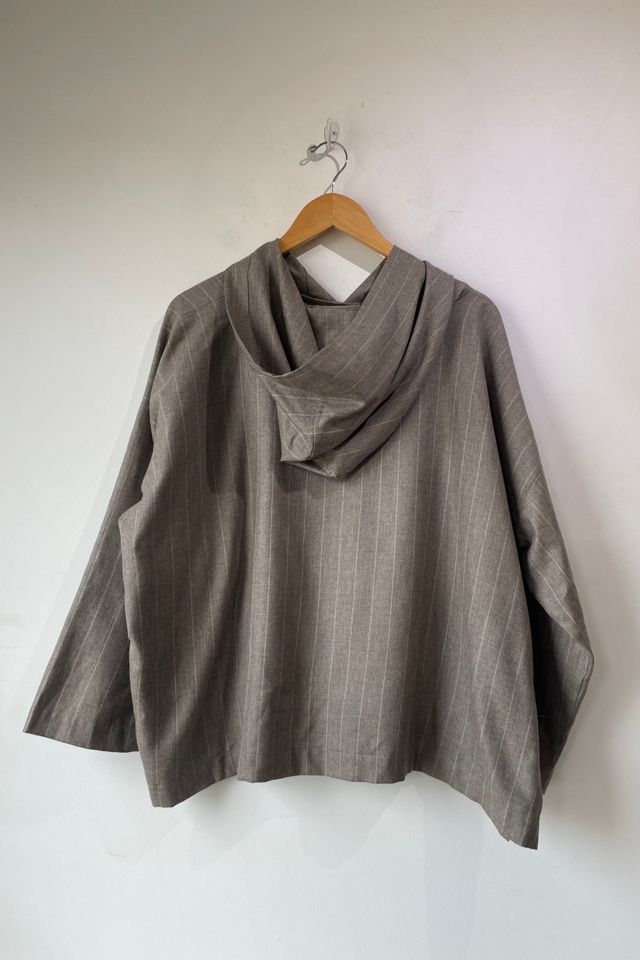 Eskandar Light Brown Striped Hooded Cashmere Top Selected by The Curatorial Dept. #1