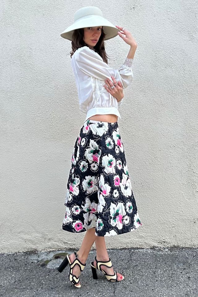 Marni Black Floral Quilted Circle Skirt Selected by The Curatorial Dept. #1