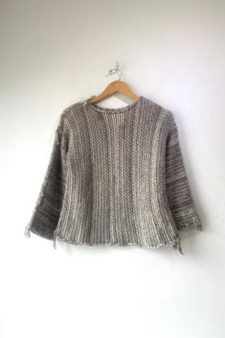 Kkibo Grey White Alpaca Knit Sweater Selected by The Curatorial Dept.