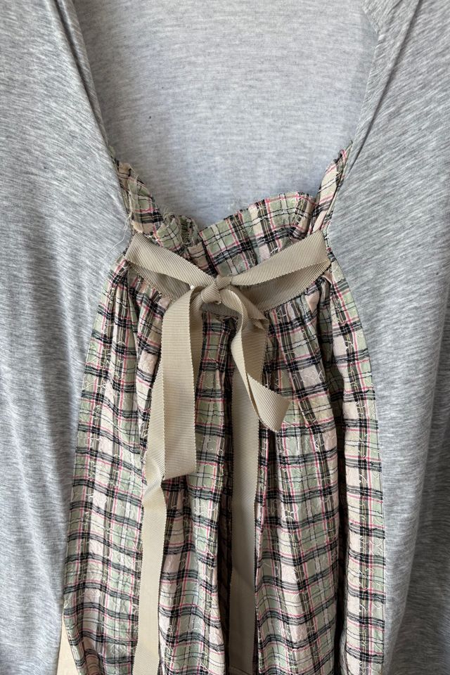 Sacai Grey Plaid Ruffle Top Selected by The Curatorial Dept. #1