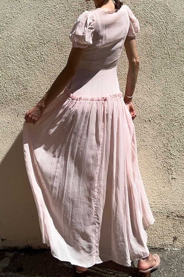 Vintage Pink Sheer Maxi Dress Selected by The Curatorial Dept. #3