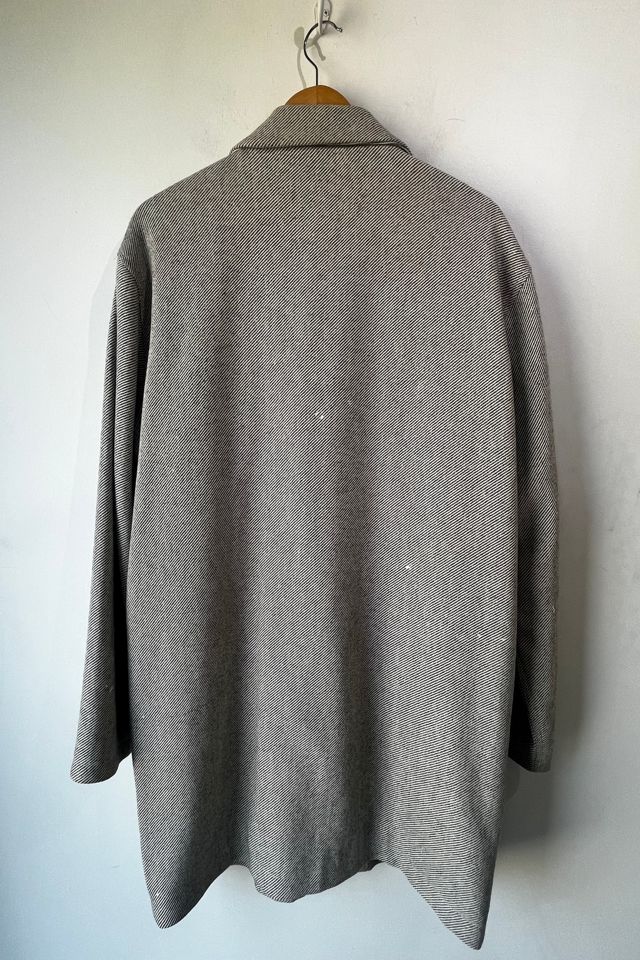 Patrik Ervell Wool and Cotton Grey Stripe Overcoat Selected by The Curatorial Dept. #1