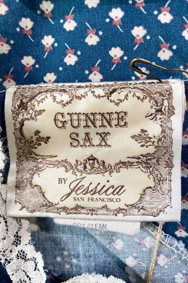 Vintage Gunne Sax Teal Plaid Floral Dress Selected by The Curatorial Dept. #3