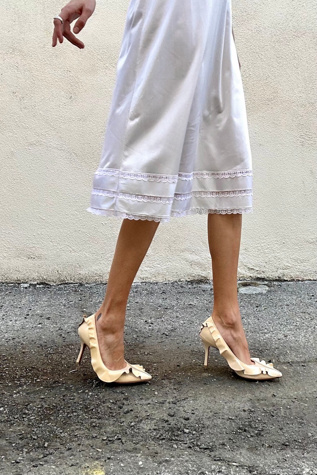 Jun Takahashi Undercover Cream Ruffled Ruche Heels Selected by The Curatorial Dept.