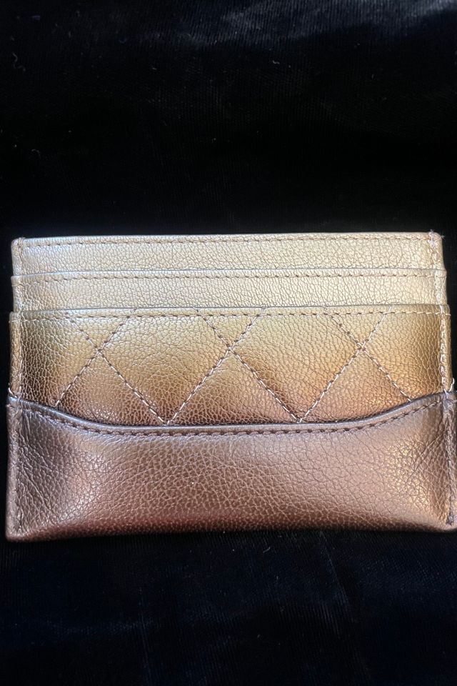 Chanel Metallic Gold Ombre Quilted Card Case Selected by The Curatorial Dept. #1