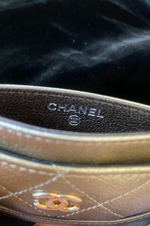 Chanel Metallic Gold Ombre Quilted Card Case Selected by The Curatorial Dept. #2