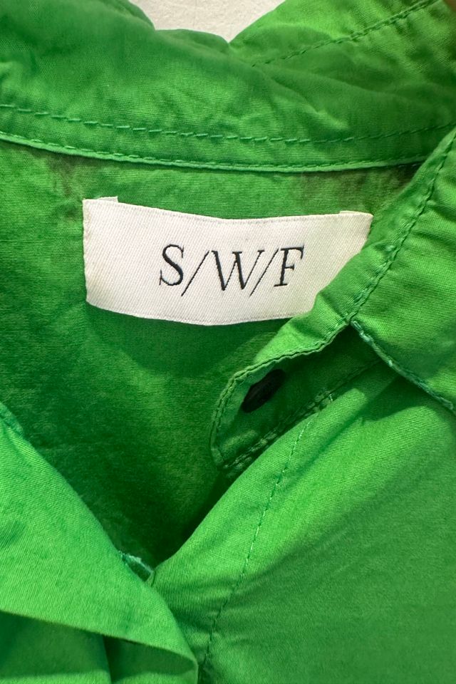 S/W/F Puff Sleeve Green Tie Dye Dress Selected by The Curatorial Dept. #3