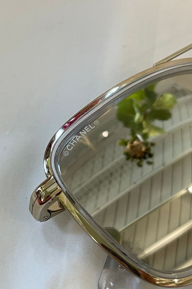 Chanel Silver Frame Pilot Mirrored Sunglasses Selected by The Curatorial Dept. #1