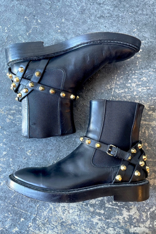 Balenciaga Black Gold Studded Short Boots Selected by The Curatorial Dept.