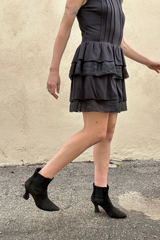 Chanel Black Suede Pointed Sock Boots Selected by The Curatorial Dept.