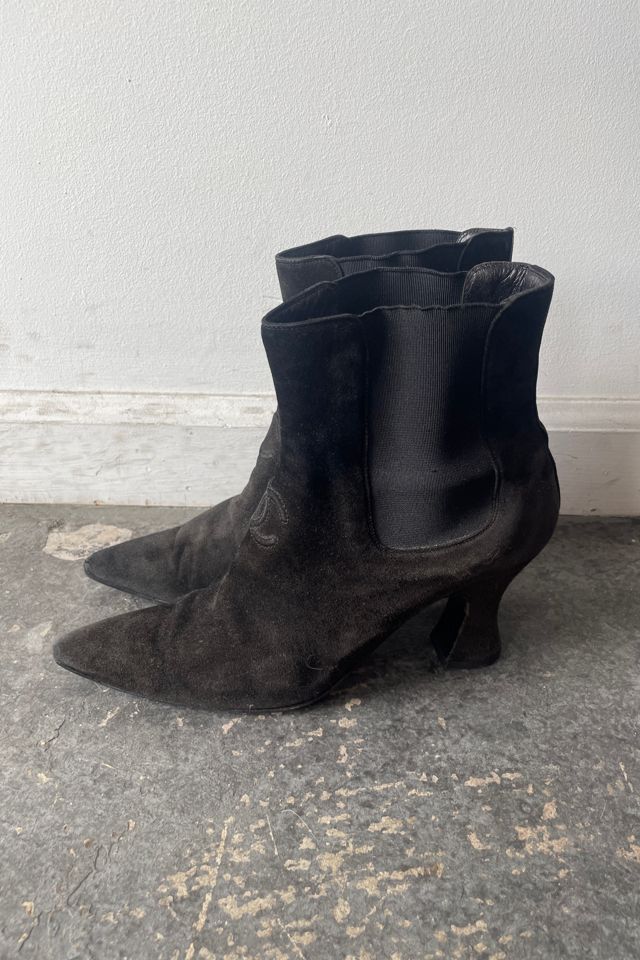 Chanel Black Suede Pointed Sock Boots Selected by The Curatorial Dept. #1