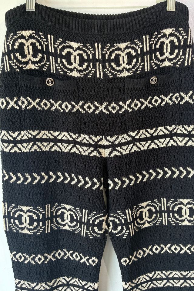 Chanel Coco Neige Black/White Knit Pants Selected by The Curatorial Dept. #2